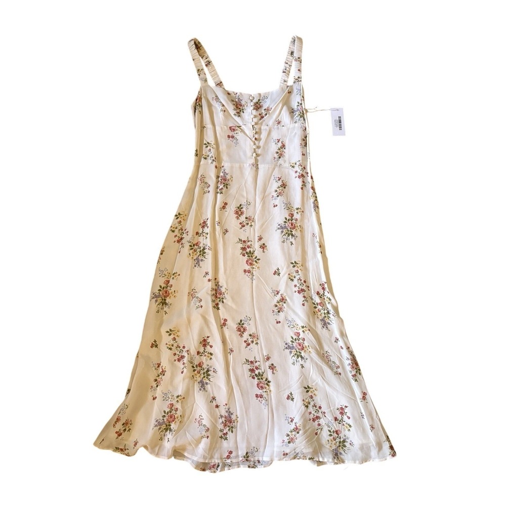 Reformation Camari Dress Size 10 Cream Perfume Floral Midi Dress Cottage NWT - Picture 3 of 10
